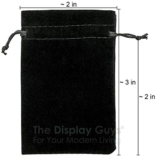 [Australia] - 48-Pack Small Heavyweight Velvet Bags with Cord Drawstring (2x2-3/4, Black) for Rings Jewelry Crystals Pouches by TheDisplayGuys 