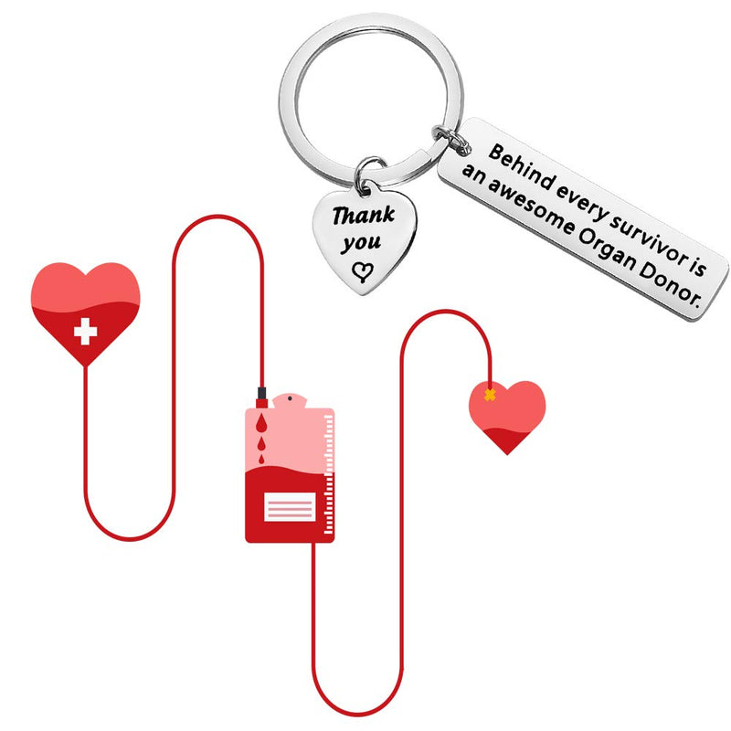 [Australia] - AKTAP Organ Donor Gift Behind Every Survivor is an Awesome Organ Donor Awareness Keychain Thank You Gift for Kidney Donor Organ Donor 