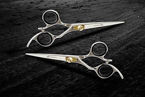 [Australia] - Ruvanti Professional Razor Blades Hair Scissors - Barber Hair Cutting Scissor - 6.5" Japanese Super Cobalt Stainless Steel Hair Shear - Hairdresser Scissor/Barber Shears with Golden Adjustment Screw 