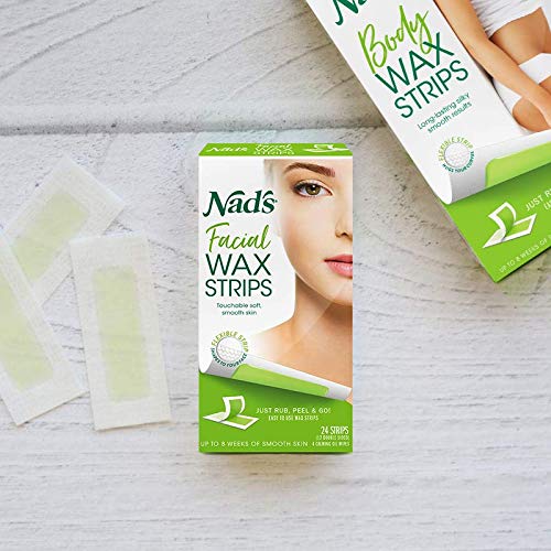 [Australia] - Nad's Facial Wax Strips, Fragrance free, 24 Count (Pack of 2) 