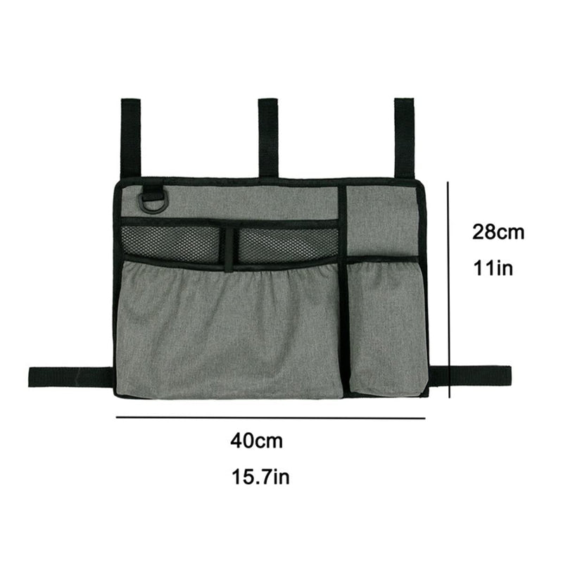 [Australia] - Jetcloud Walking Frame Bag with Cup Holder Large Capacity Walker Basket Folding Double Side Rollator Wheelchair Organizer Pouch Acessories Tote(grey) Grey 
