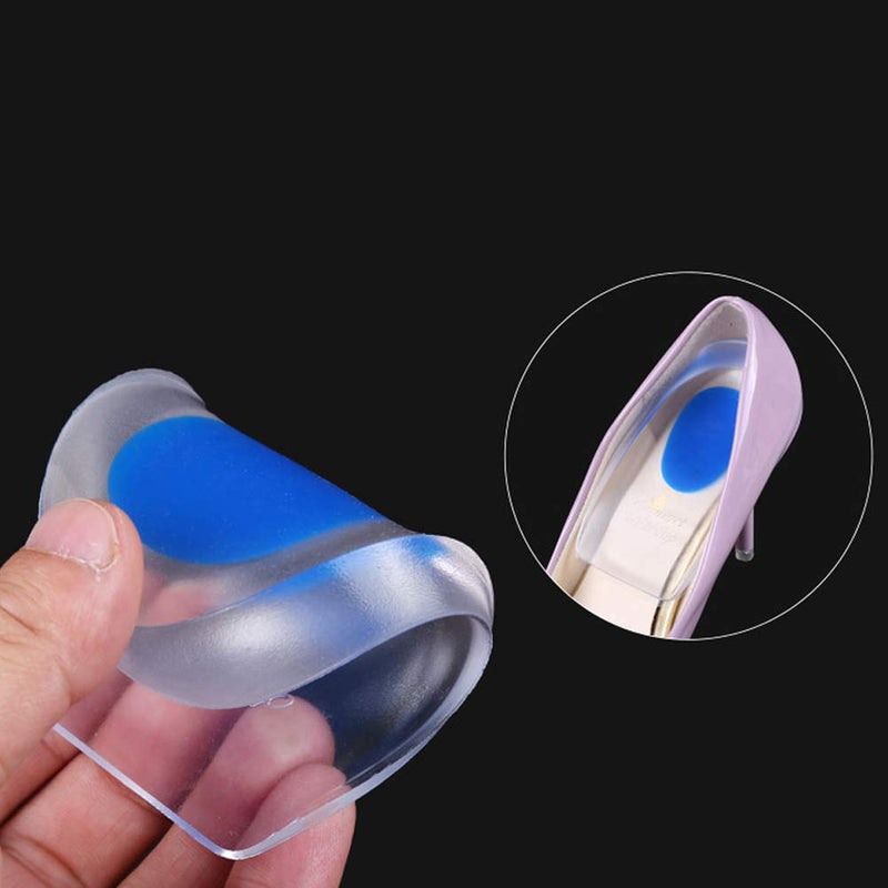 [Australia] - 1 Pair Gel Heel Cups Plantar Fasciitis Inserts Pads for Heel Pain, Bone Spur & Achilles Pain 40-45 (UK7.5-10) Blue 