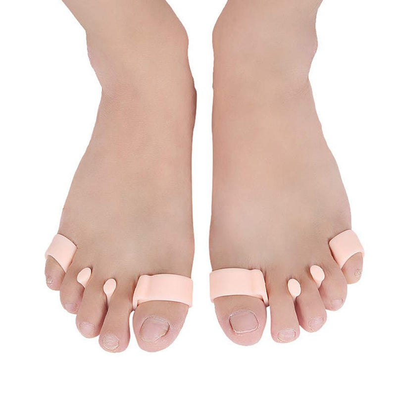 [Australia] - 2 Pair New Orthopedic Bunion Corrector 2.0 Toe Separators Elastic Straighteners Spacers (Beige) Beige 