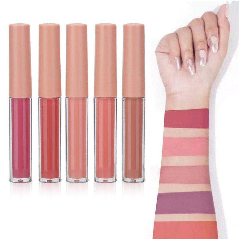 [Australia] - 5Pcs Matte Velvety Liquid Lipstick Matte Liquid Lipgloss Waterproof Lip Gloss Mini Long Lasting Matte Lipstick Lip Gloss Set Makeup Cosmetics(ON A WHLM) ON A WHLM 