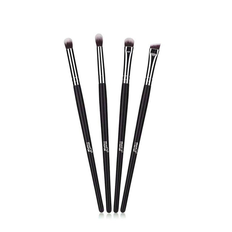 [Australia] - MSQ Eyeshadow Brushes Set 4pcs Makeup Eye Brushes Eyeshadow Blending Brush Eyebrow Highlighter Brush Beauty Brushes - Black 