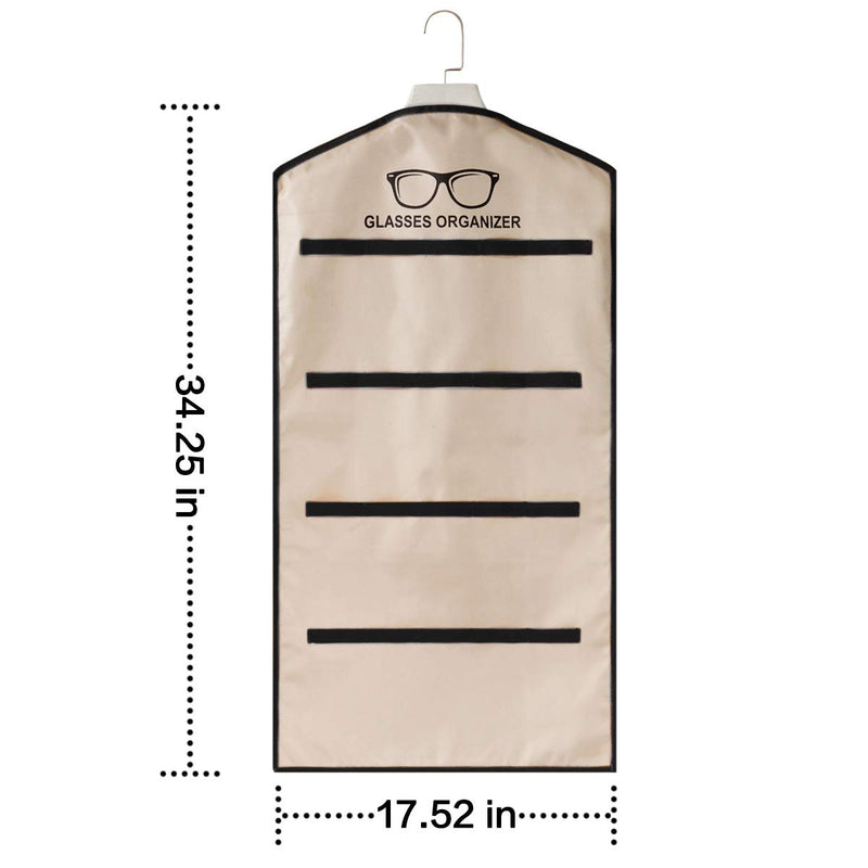 [Australia] - TRIUMPH VISION Wall Mount Sunglasses Organizer Storage - Sun Glasses Holder Rack Washable Hanging Sunglasses Display Storage Glasses Durable Oxford Material Black Large 