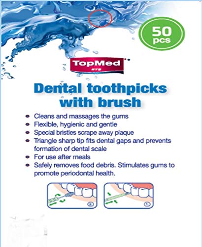 [Australia] - Oral Care Dental Brush Teeth Pick Plastic Teeth Floss Toothpick With a mirror 100 Count (2 BOX X 50 UNITS) Color May Vary 
