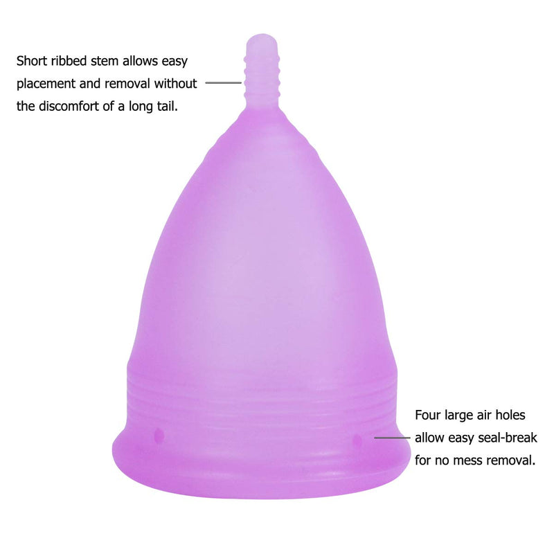 [Australia] - Croing Reusable Menstrual Cup Set of 4, Period Cup, 2 pcs Small and 2 pcs Large (Purple and White) 