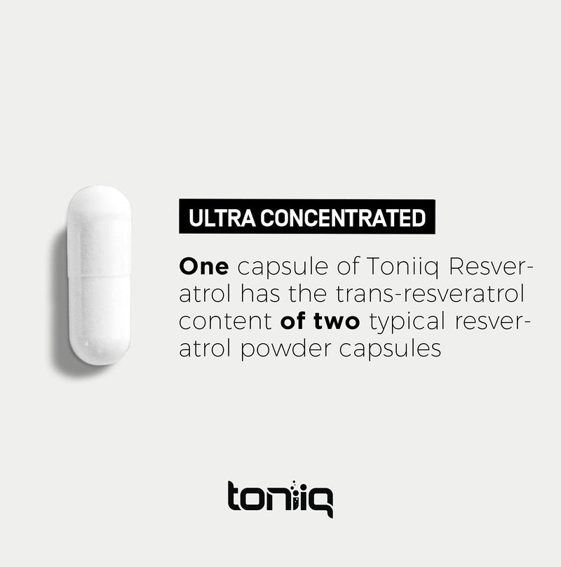 [Australia] - Ultra High Purity Resveratrol Capsules - 98% Trans-Resveratrol - Highly Purified and Highly Bioavailable - 60 Caps Reservatrol Supplement 