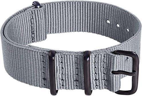 [Australia] - Ritche Military Ballistic Nylon Strap 16mm 18mm 20mm 22mm Premium Nylon Watch Band Strap With Stainless Steel Buckle (4 Packs) Black / Gray / Dark Brown / Dark Khaki 