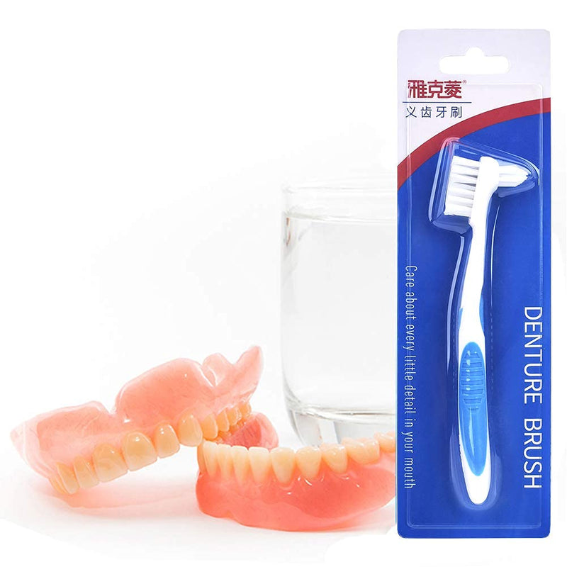 [Australia] - Y-Kelin Denture Cleanning Set Denture Cleaning Case with Denture Brush, Blue 