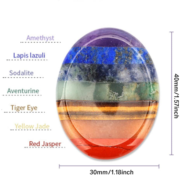 [Australia] - Worry Stones Thumb Anxiety Stones Crystal Thumb Worry Stones Pocket Palm Stones Stress Relief Reiki Healing Meditation （Random Pattern） 