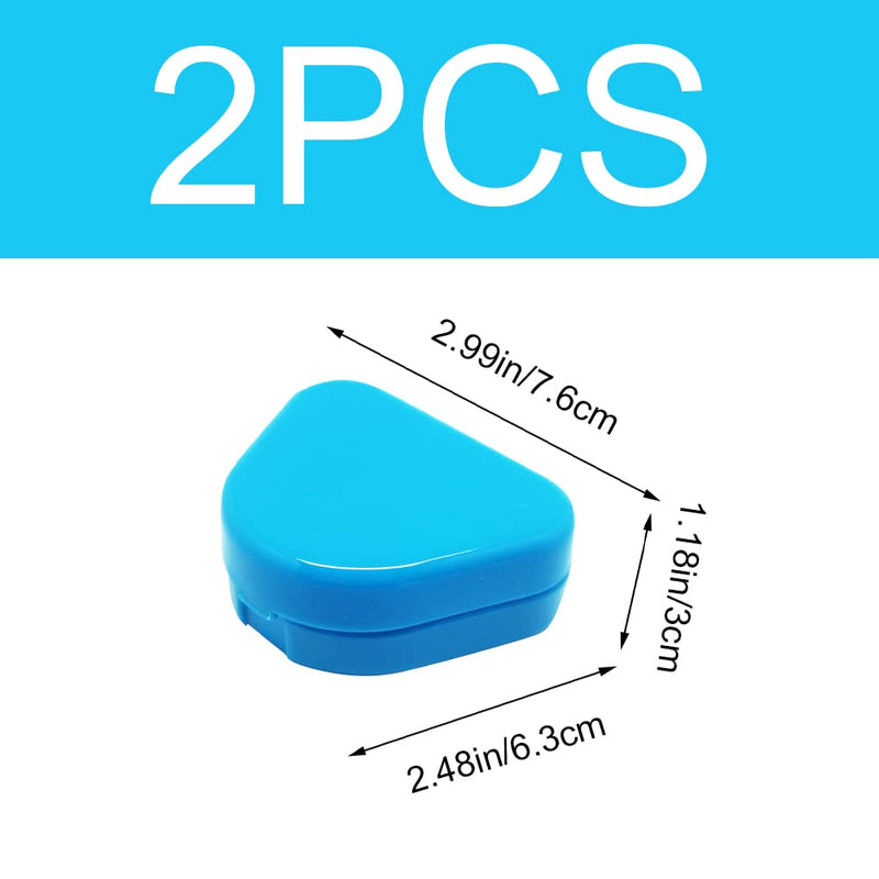 [Australia] - Pack of 2 Retainer Cases Retainer Containers with Vent Holes Orthodontic Dental Retainer Boxes for Denture Invisalign Braces Mouth Guard (Red, Blue) 