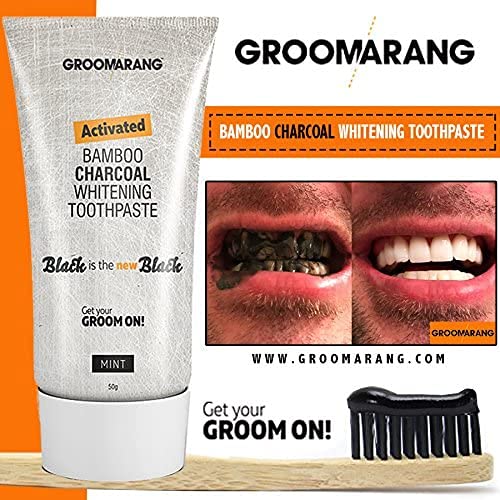 [Australia] - Teeth Whitening Powder GROOMARANG® Activated Charcoal Powder & Charcoal Toothpaste - 100% Natural & Vegan Friendly 