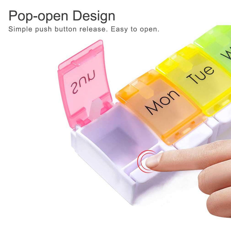[Australia] - AidShunn Pill Boxes 7 Day Portable Storage Box Weekly Organizer to Hold Vitamins, Cod Liver Oil, Supplements and Medication for Travel Work 
