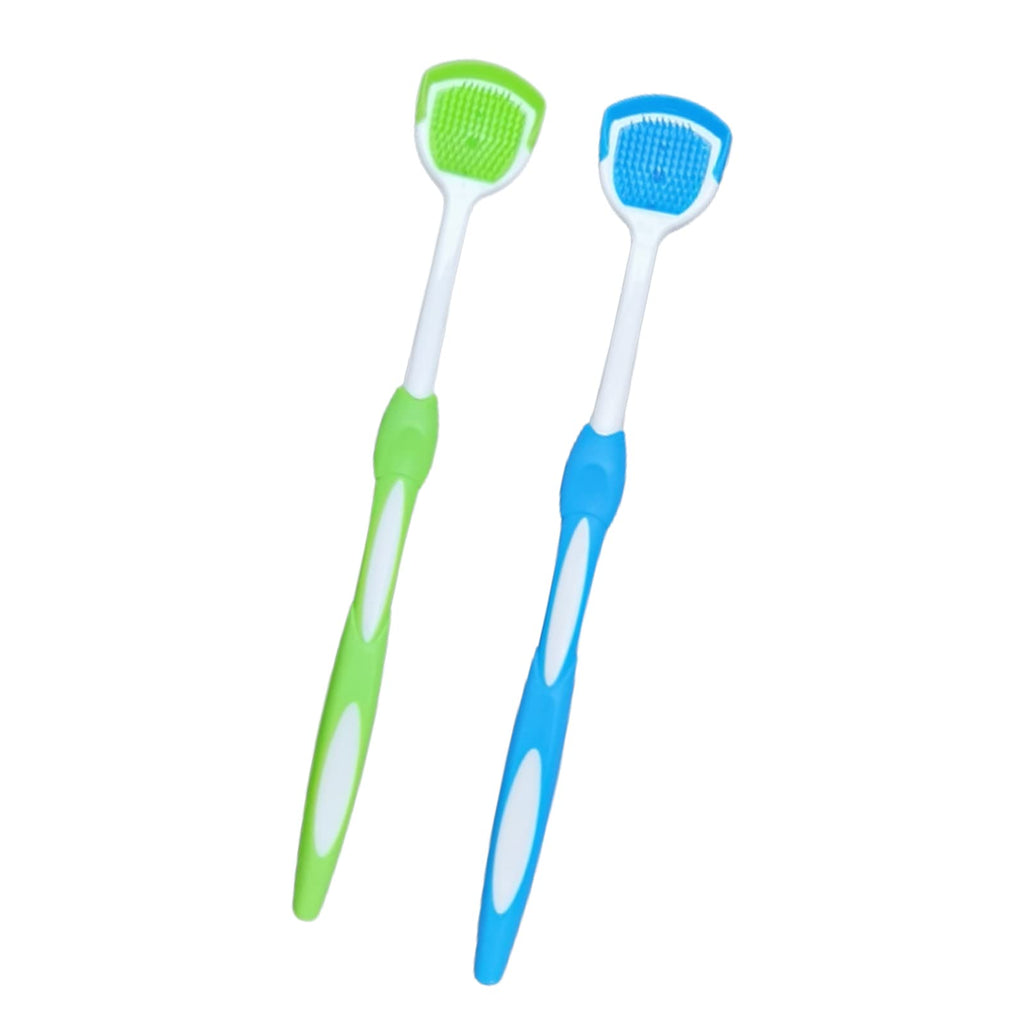 [Australia] - 2 Pcs Tongue Scrapers Portable Tongue Brushes Non Slip Tongue Cleaners for Fresh Breath Dental Eliminate Bad Breath 