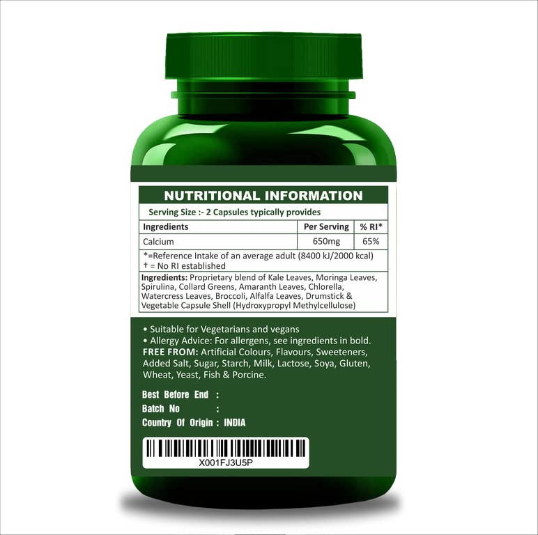 [Australia] - Herbal Magic's Pure & Natural Calcium Capsules X 60 - Full Spectrum - Made from 10 Types of Fruits, Vegetables & Herbs - 100% Natural Formula - No Fillers & Preservatives. 