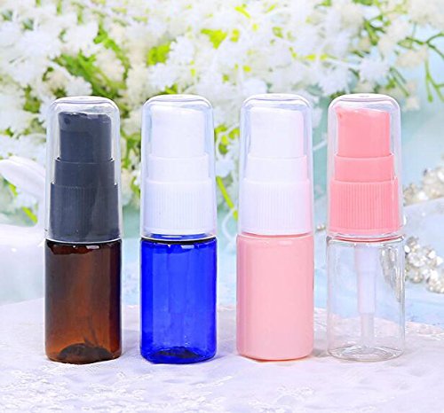 [Australia] - 6 Pack Empty 10ml Plastic Pump Bottles Cream Shampoo Lotion Pump Bottle Refillable Sample Travel Bottles Toiletries Liquid Container Jar Pot Vial for Cosmetic Make-up (Pink) Pink 