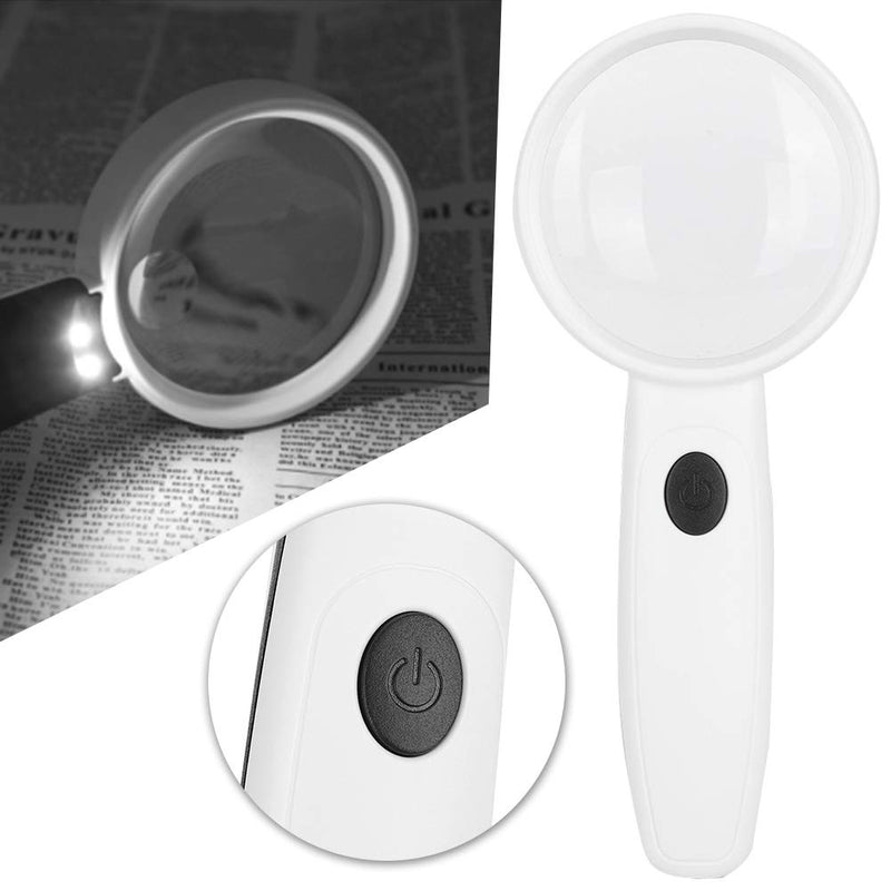 [Australia] - 8X Hand‑Held Magnifier Magnifying Glass with LED Illuminated for Seniors, Macular Degeneration, Reading Hobbyists 