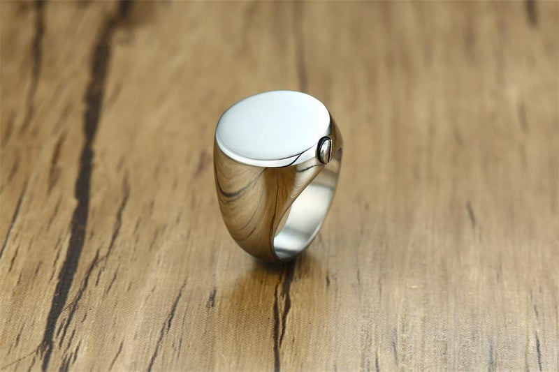 [Australia] - VNOX Stainless Steel Cremation Jewelry for Ashes Holder Cremation Urn Finger Signet Ring Ashes Ring Memorial Jewelry Plain 11 