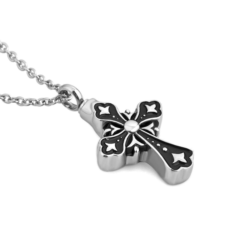 [Australia] - Roy Lopez Urn Cremation Christian Faith Jesus Cross Urn Ashes Pendant Necklace for Memorial 4 