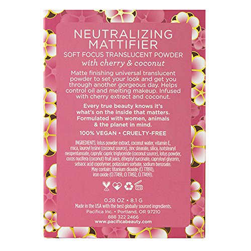 [Australia] - Pacifica Beauty Neutralizing Mattifier Cherry Powder, Natural Minerals for All Skin Types, Vegan & Cruelty Free, 0.28 Ounce Shade 1 