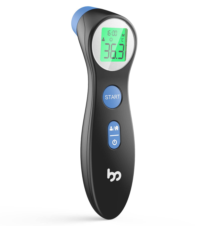 [Australia] - Femometer Forehead Thermometer for Adults Kids, Non Contact Infrared Thermometer, Digital Baby Thermometers Body Temperature Thermometer (Black) Black 