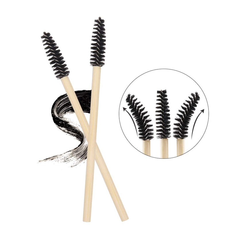 [Australia] - MyAoKuE-UP 100 Pack Bamboo Handle Mascara Wands Disposable Eyelash Brushes Eco-friendly Lash Extension Tool, Black 