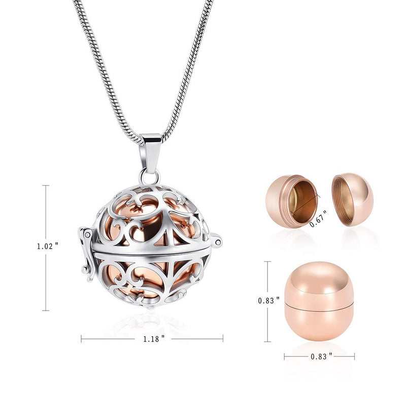 [Australia] - zeqingjw Tree of Life Cremation Urn Necklace for Ashes Memorial Urn Jewelry Ashes Locket for Loved Ones Keepsake Pendant Necklace Rose Gold 