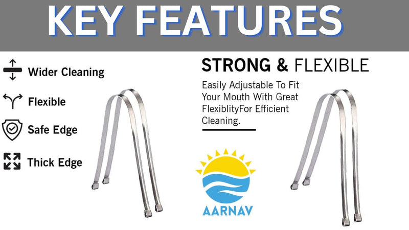 [Australia] - AARNAV Copper Tongue Cleaner Stainless Steel Tongue Scraper Oral Care Tool for Bad Breath Tongue Scraper Oral Care Tongue Tool for Bad Breath Ulyu Ulyoo Uliyu (2 Stainless Steel Patti Tongue Cleaner) 2 Stainless Steel Patti Tongue Cleaner 