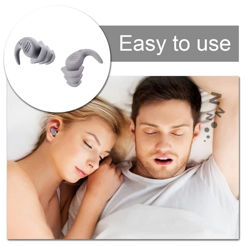 [Australia] - 6 Pcs Reusable Sleeping Earplugs Silicone Ear Plugs Ear Care Products for Hearing Protection, Sleeping, Working 