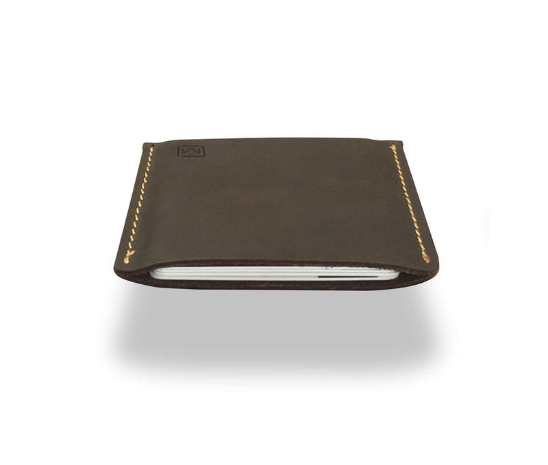 [Australia] - Slim Leather Credit Card Holder Sleeve - by Modern Carry Brown 