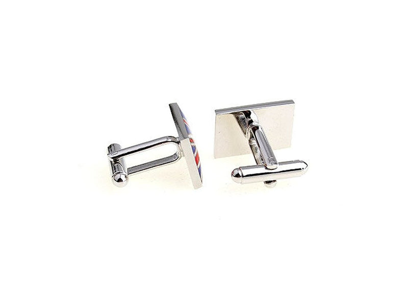 [Australia] - Mens Executive Cufflinks European Traveler Union Jack British Red White Blue UK Flag Cuff Links 