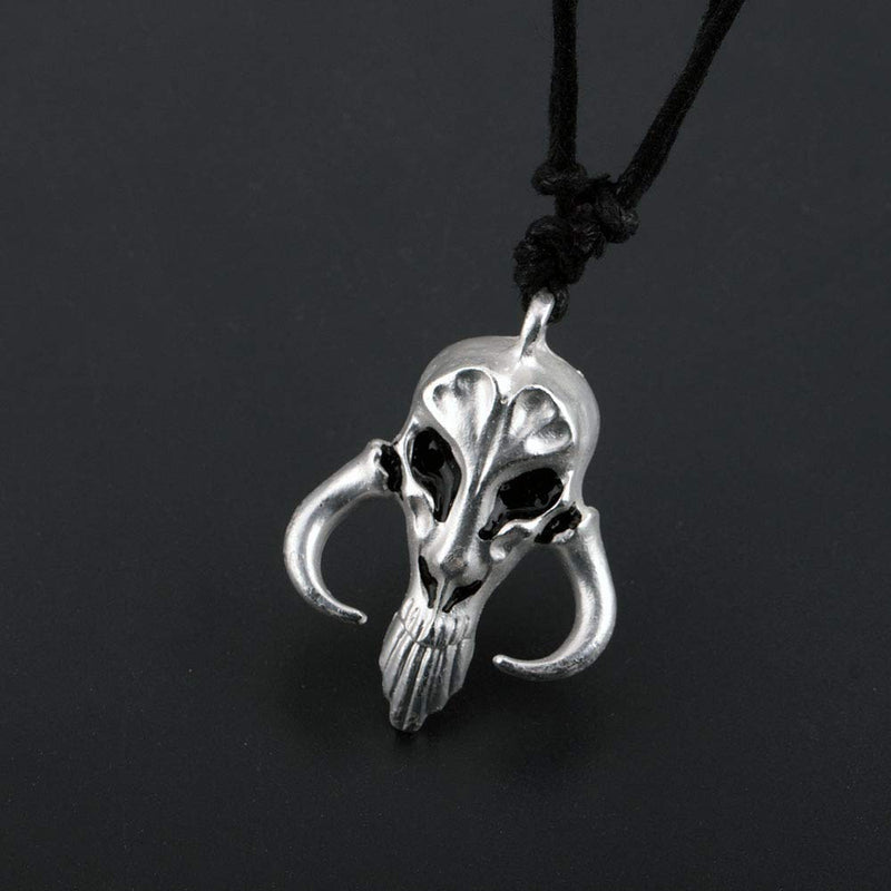 [Australia] - HANRESHE Mandalorian Symbol Necklace Boba Mythosaur Pendant Chain Bounty Hunter Skull Pendants Punk Jewelry for Men Gift 