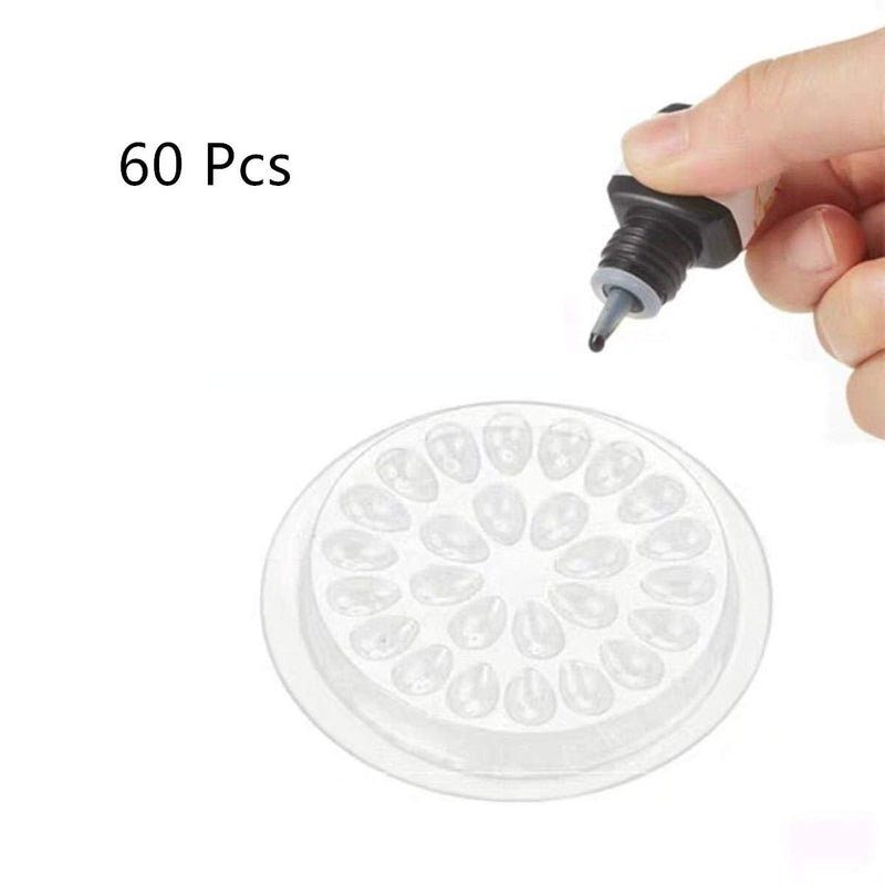 [Australia] - 60 Pcs Eyelash Glue Holders Plastic Material Transparent Flower Shape Glue Pad for False Eyelash Glue Holder Eyelash Extension 
