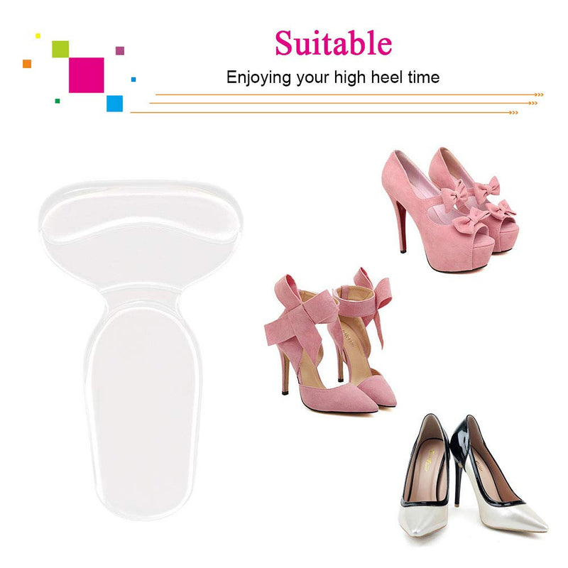 [Australia] - URAQT Gel Shoe Inserts Liners Pads for Too Big Shoes Anti-Slip Heel Grips Inserts Liners Foot Insoles for Women, 4 Pairs, Transparent A 