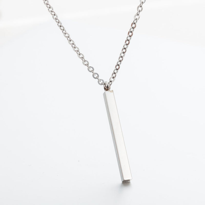 [Australia] - Jude Jewelers Stainless Steel Long Bar Drop Y-Chain Classical Simple Necklace Silver 