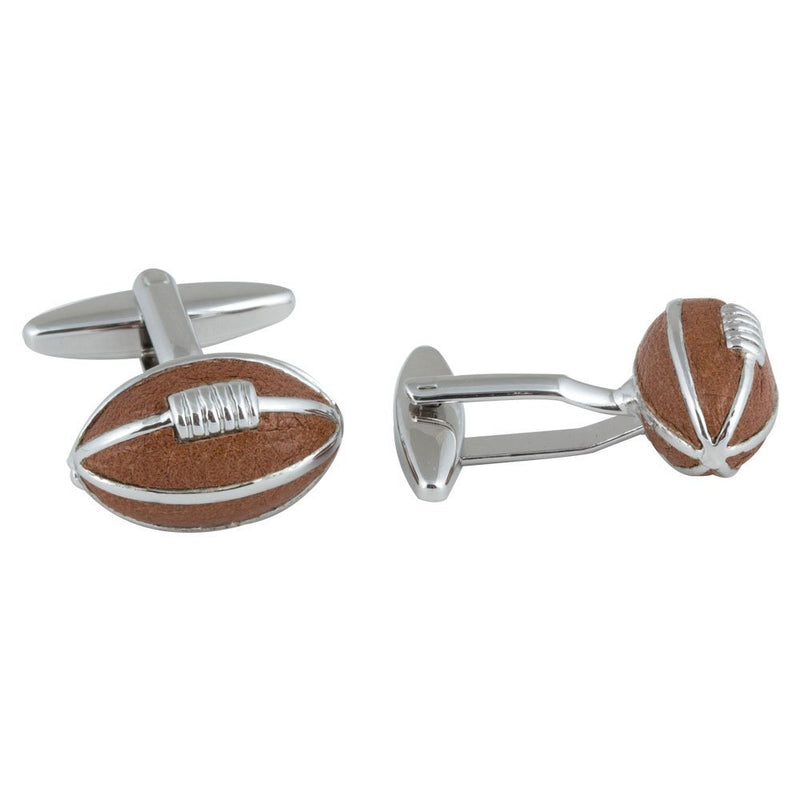 [Australia] - Cuff-Daddy Brown Football Cufflinks with Presentation Box with Presentation Box 