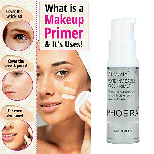 [Australia] - ONEKLIK PHOERA Primer Matte Finish Face Makeup Pore Filler Full Coverage Foundation Base Oil Control Liquid Make up Base Concealer Pores Minimiser Moisturizing Long Lasting Flawless Makeup(18 ml) 18 ml (Pack of 1) 