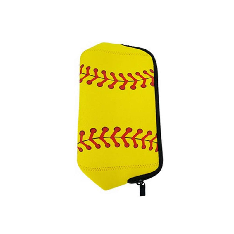 [Australia] - Softball Cosmetic Bag Waterproof Neoprene Zipper Travel Portable Toiletry Makeup Organizer Case With Chapstick Holder Keychain For Teen Girl Team Player Mom Coaches (Softball) Softball 