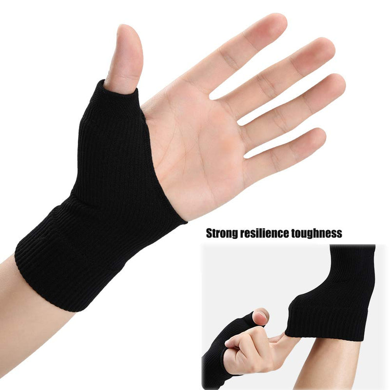 [Australia] - Wrist Thumb Compression Arthritis Gloves(1 Pair),Breathable Wrist Support Brace Fingerless Glove with Gel Thumb Injury Pads,Comfortable Carpal Tunnel Sleeve for Hand Wrist Joint Relieve Pain Black 