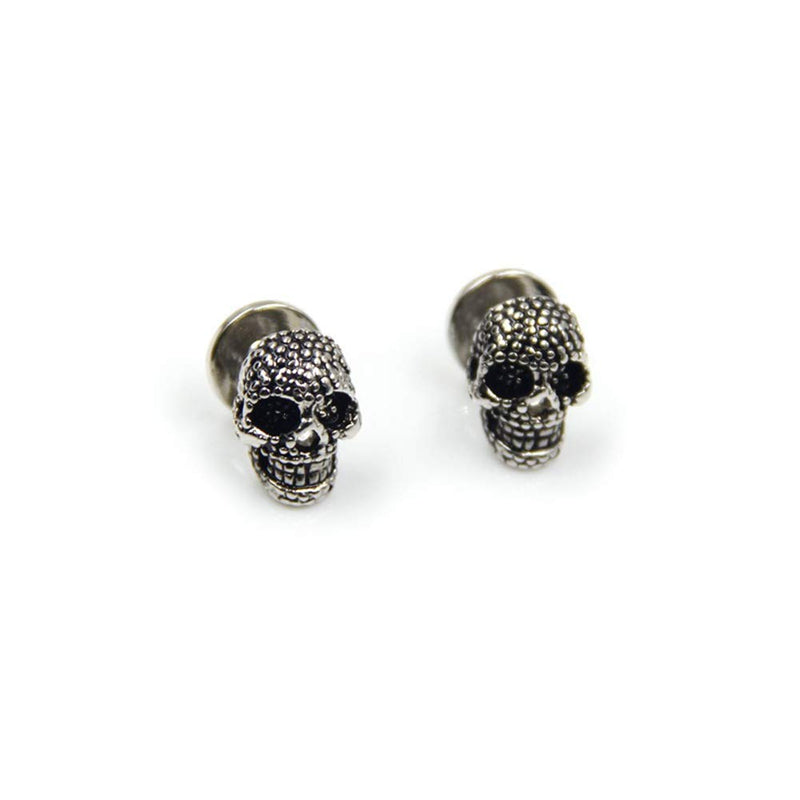 [Australia] - Black Skull Cufflinks and Dress Shirt Studs Set for Tuxedo Party Gift Accessories 