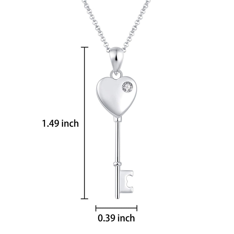 [Australia] - Sterling Silver Key Urn Necklace Heart Shape Urn Pendant Cremation Ashes Keepsake Memorial Jewelry 