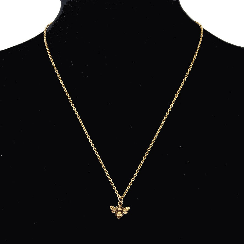 [Australia] - WUSUANED Vintage Minial Honeybee Bumblebee Necklace Insect Jewelry for Women Girl bee necklace antique gold 