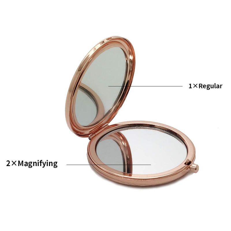 [Australia] - Fnbgl Personalized Travel Pocket Makeup Mirror Everything I Am You Helped Me To Be Rose Gold Friend BFF Gifts for Women Girls Birthday 