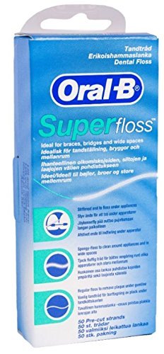 [Australia] - Oral-B Super Floss 50 Pieces Pre-Cut (Pack of 6) 50 Count (Pack of 6) 