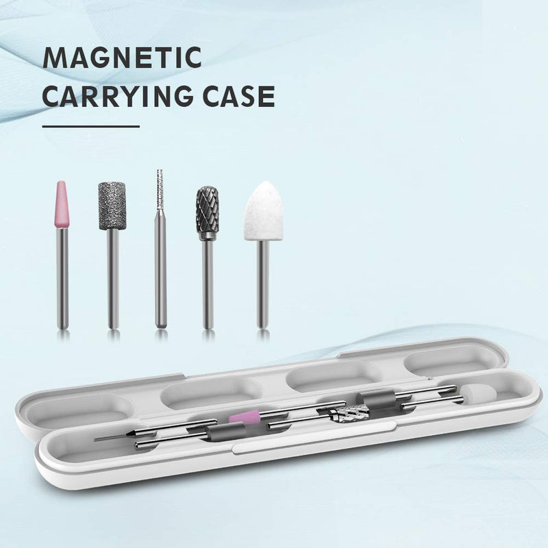 [Australia] - TOUCHBeauty Electric Nail File Drill Rechargeable 6in1 Manicure Pedicure set for Natural Acrylic Nails Long Press 5s Turn on, ±360° Dual-ways Rotation Travel Set 1733 