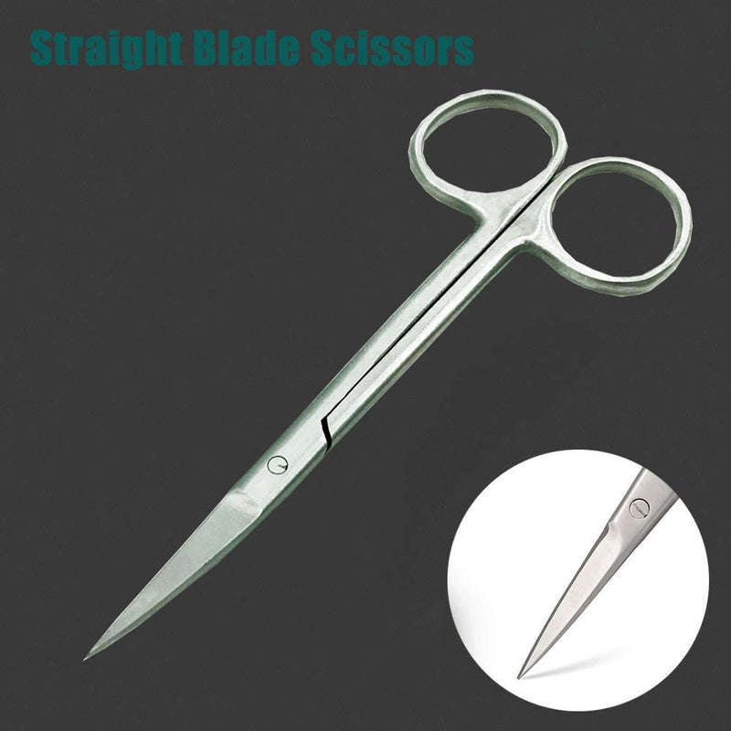 [Australia] - Krisp Beauty Stainless Steel Scissors 2 PCS Set - Nail Cuticle Scissors/Manicure Scissors Kit - Straight and Curved Blade Scissor for Beard/Mustache, Nose Hair, Ear Hair, Eyebrow and Eyelashes Cutting 