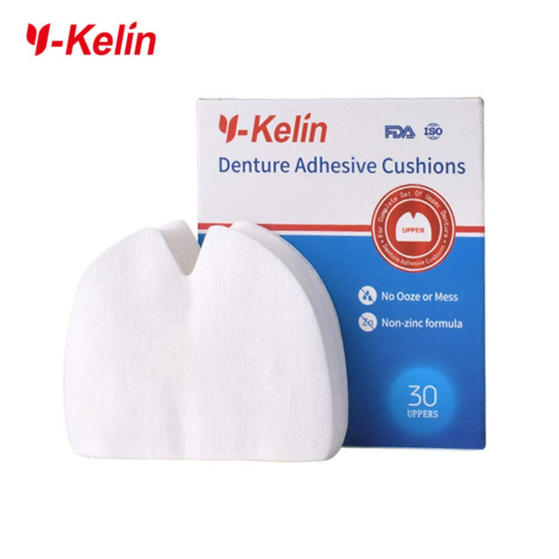 [Australia] - Y-Kelin Denture Adhesive Cushions Upper 30 Pads, 2 pack 30 Count (Pack of 2) 