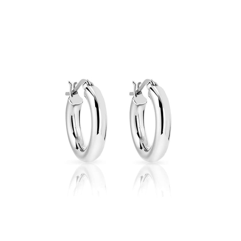 [Australia] - DTPSilver - 925 Sterling Silver Creole Hoops Earrings - Thickness 4 mm - Diameter 20, 30, 40, 50, 60 mm 20 mm 